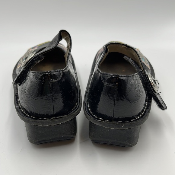 Alegria Mary Jane PAL-811 Black Leather Embroidered Design Shoes - Picture 6 of 8